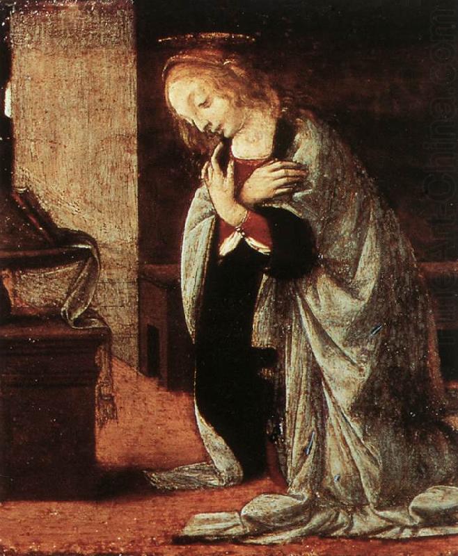 Annunciation (detail) ey79, LEONARDO da Vinci